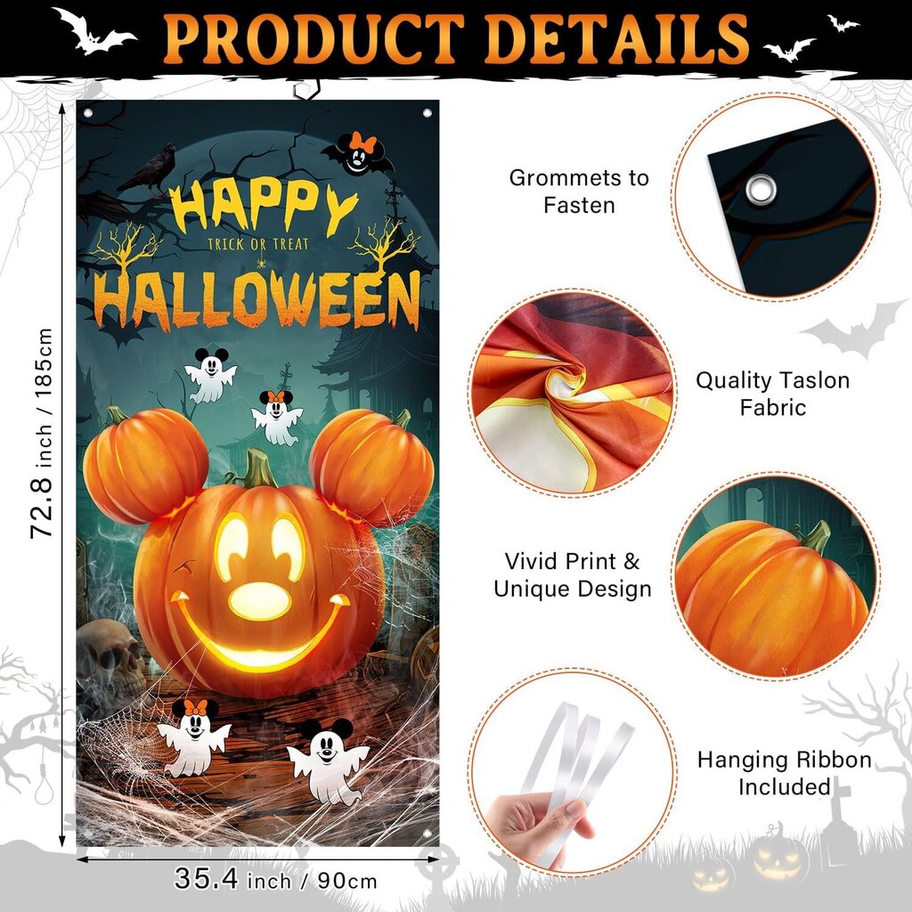 Halloween Mouse Pumpkin Door Cover