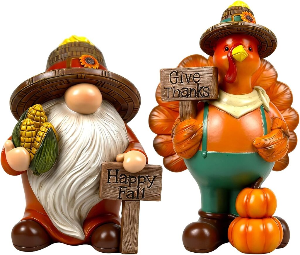 2pc Thanksgiving Gnome Figurine