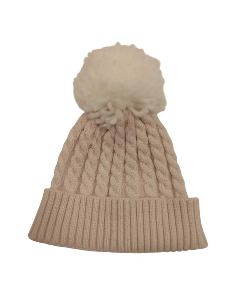 Hat: Knit Beanie with Pom Pom