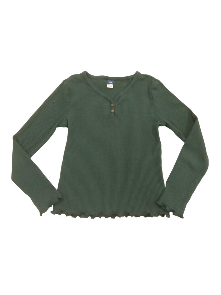 long sleeve half button ribbed shirt