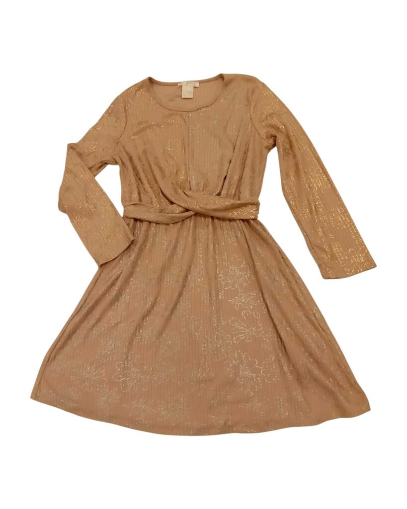 Long Sleeve Dress: Ribbed flowers
