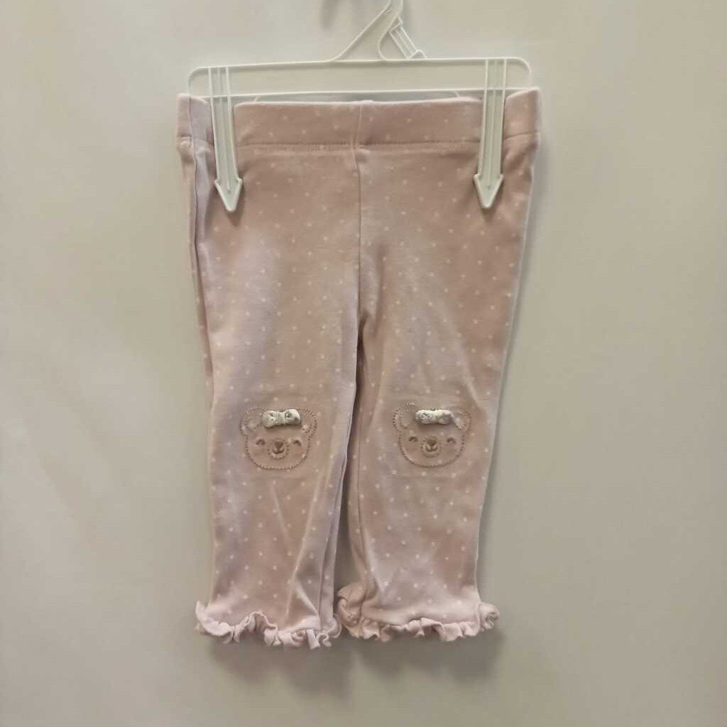 pants: polka dot bear knee ruffle cuff