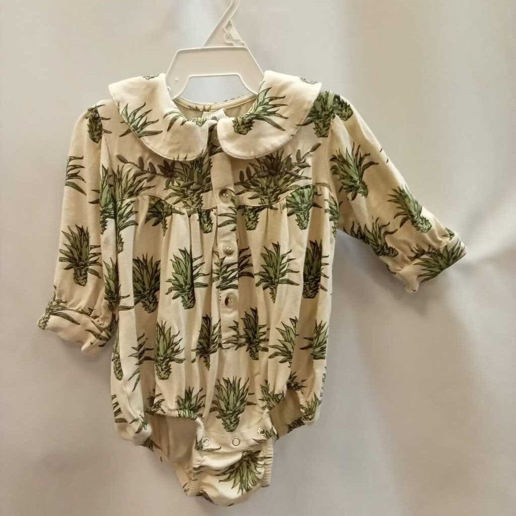 Long Sleeve Onesie: Pineapple