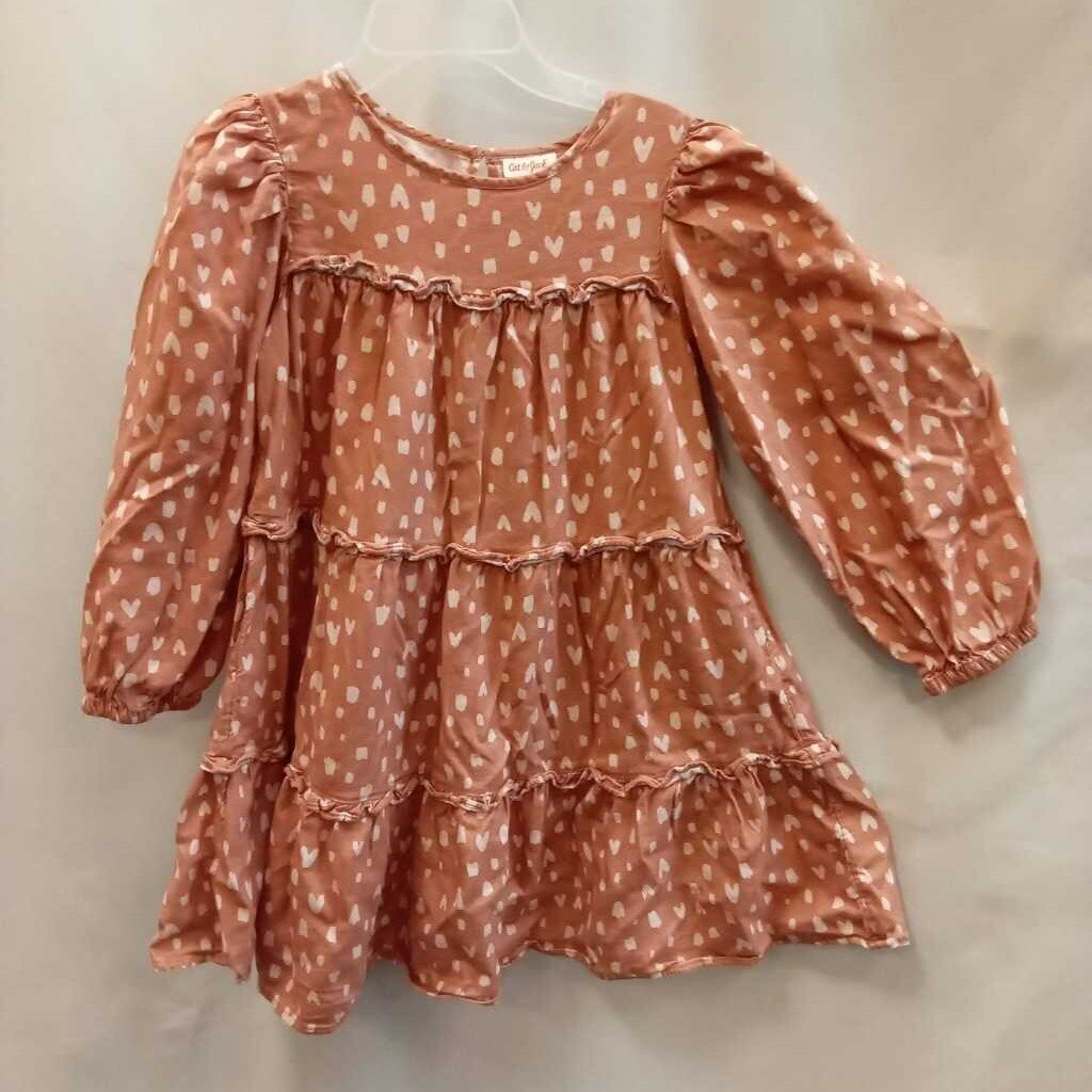 Long Sleeve Dress: Ruffles Hearts