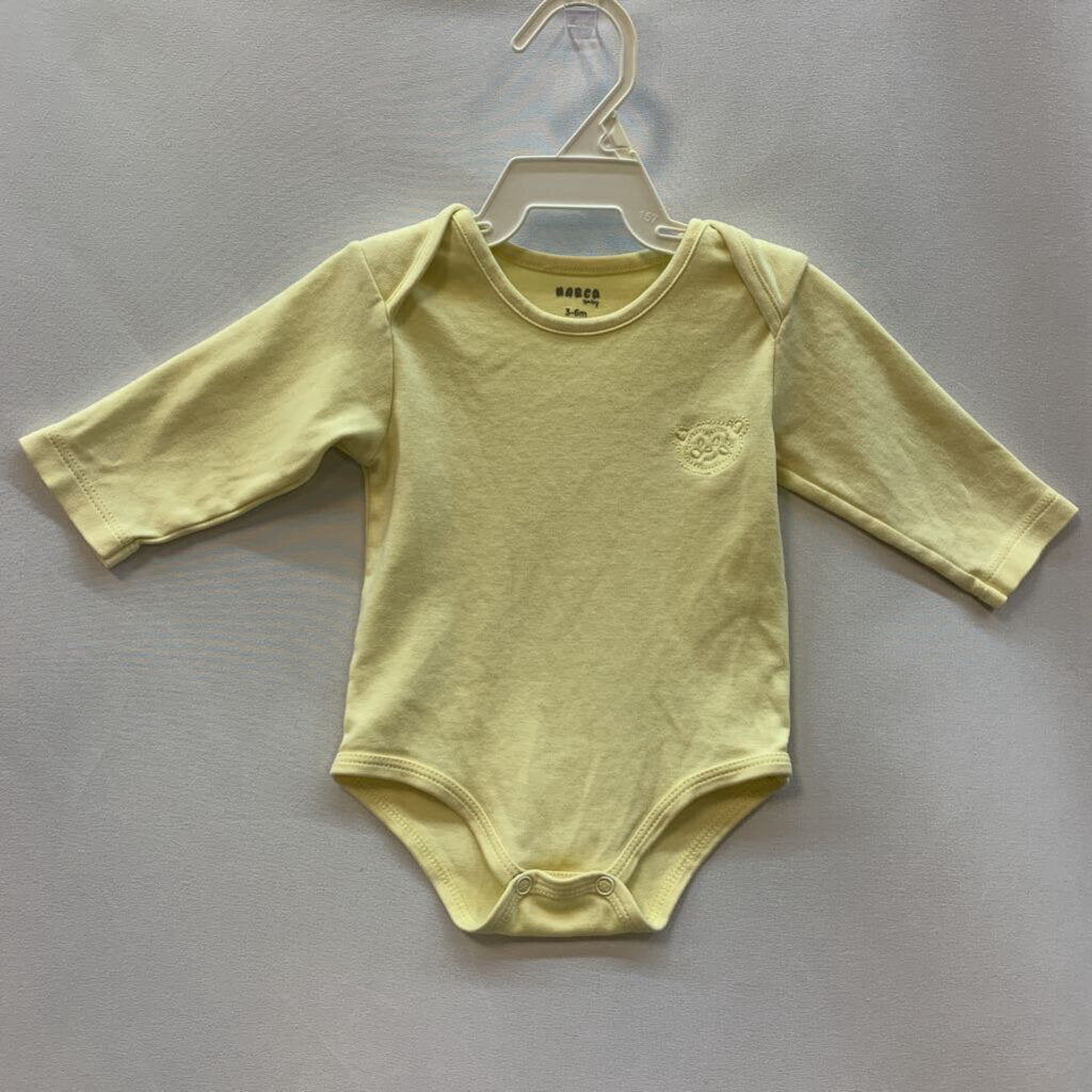 onesie: long sleeve embroidered bear