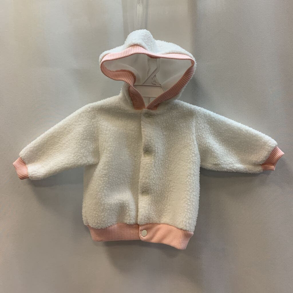 Jacket Hooded Sherpa Varsity Style Button