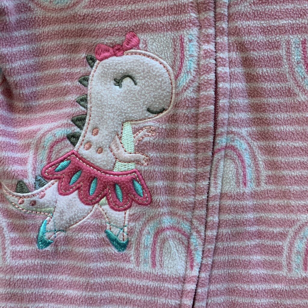 Sleeper Fleece Stripe Dino Rainbow Tutus