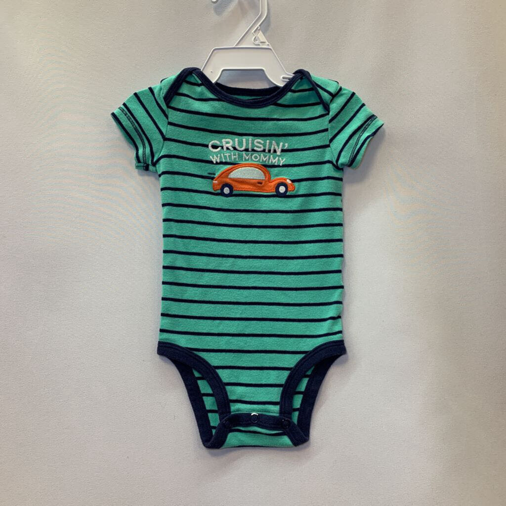 Onesie Short Sleeve Stripes Cruisin Car