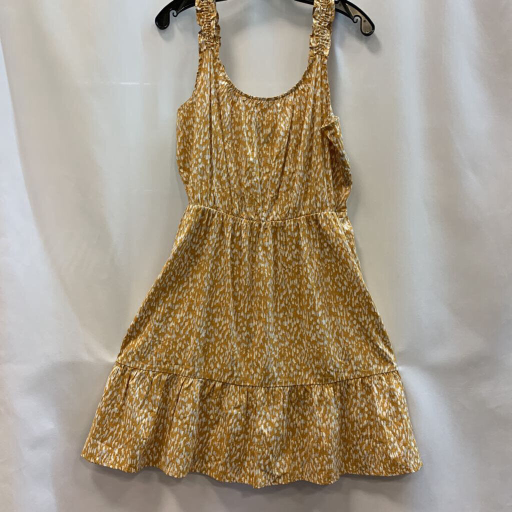 Dress Sleeveless Short Ruffle Abstract Print