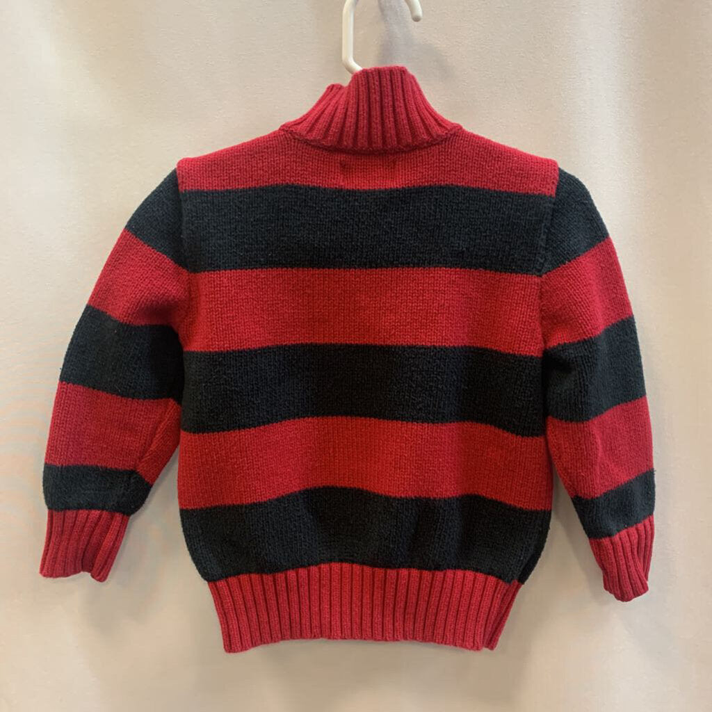 Sweater Pullover Quarter Zip Knit Stripes