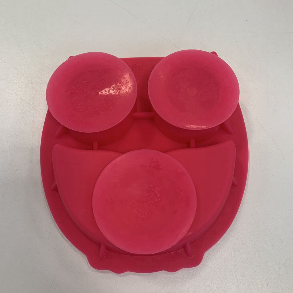 Plate Silicone Suction 3 Sections Owl