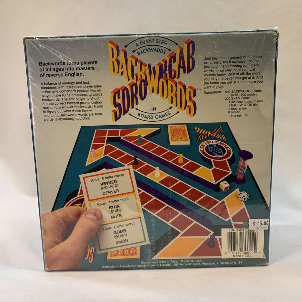 Backwords Board Game - Vintage