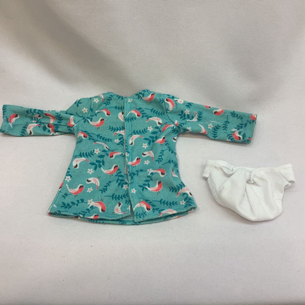 Doll Bird Shirt Dress with Underwear