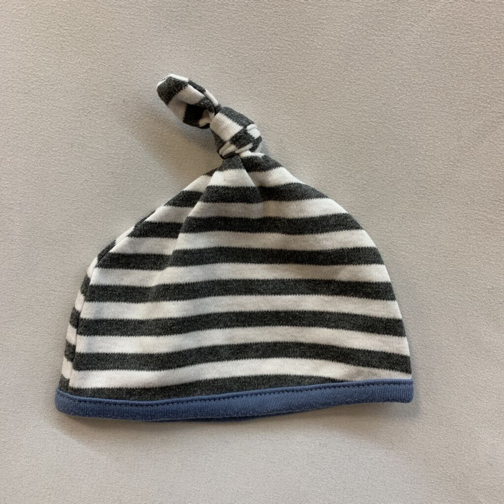Hat: Striped with Top Knot