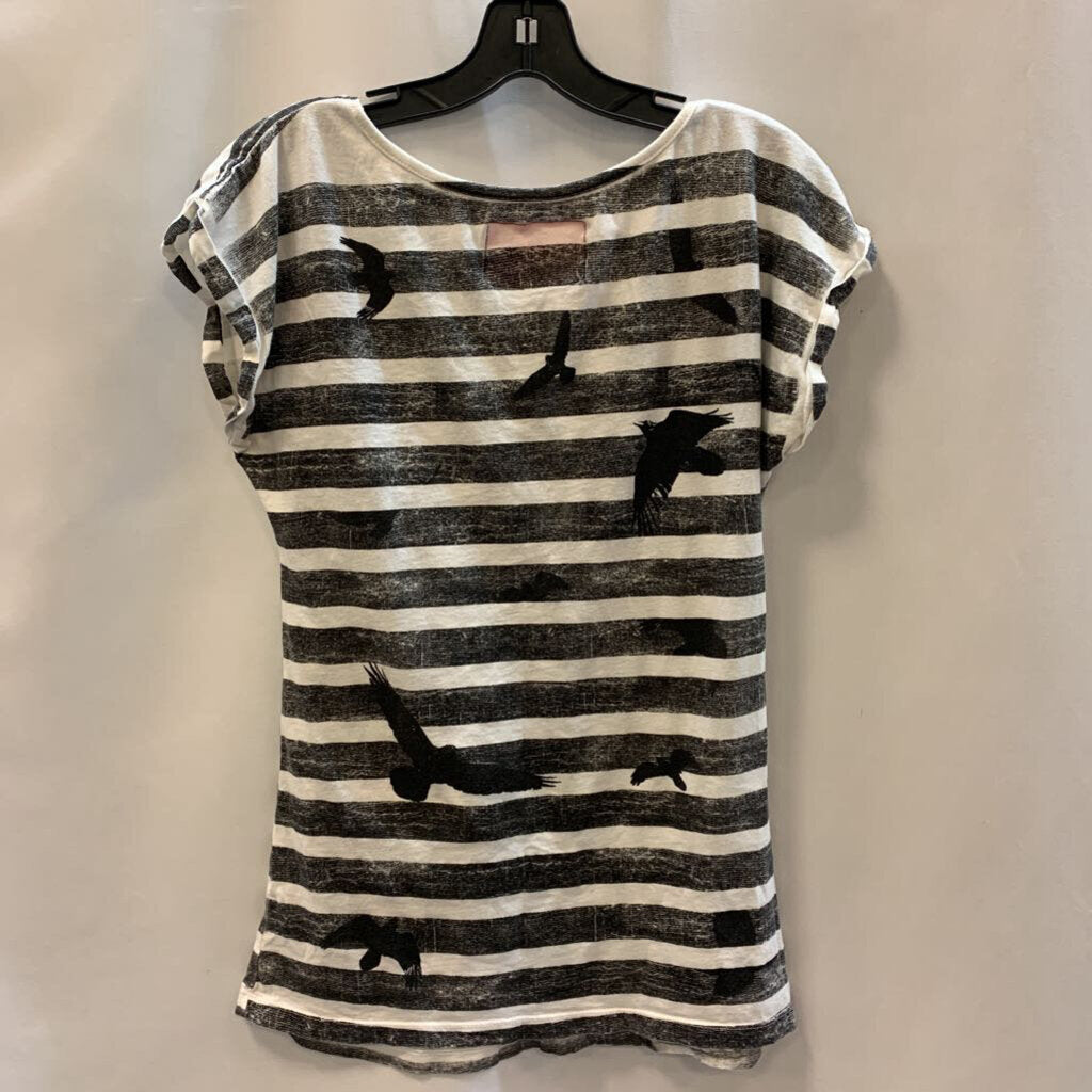 Shirt: Striped with Crows Tree