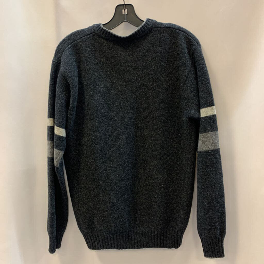 Sweater: V-Neck Arm Striped Lambwool
