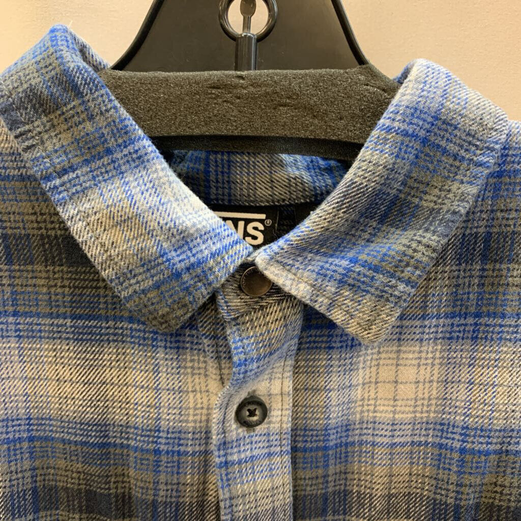 Shirt: Long Sleeve Plaid Button Pocket