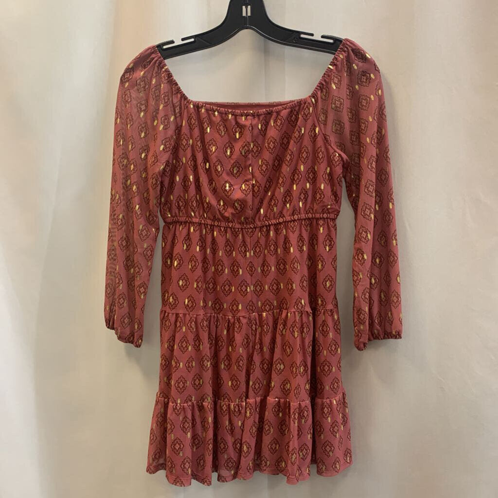 Dress: Long Sleeved Sheer Tiered