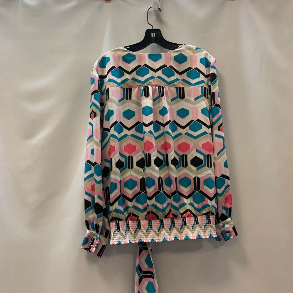 Shirt: Geometric Wrap Shirt
