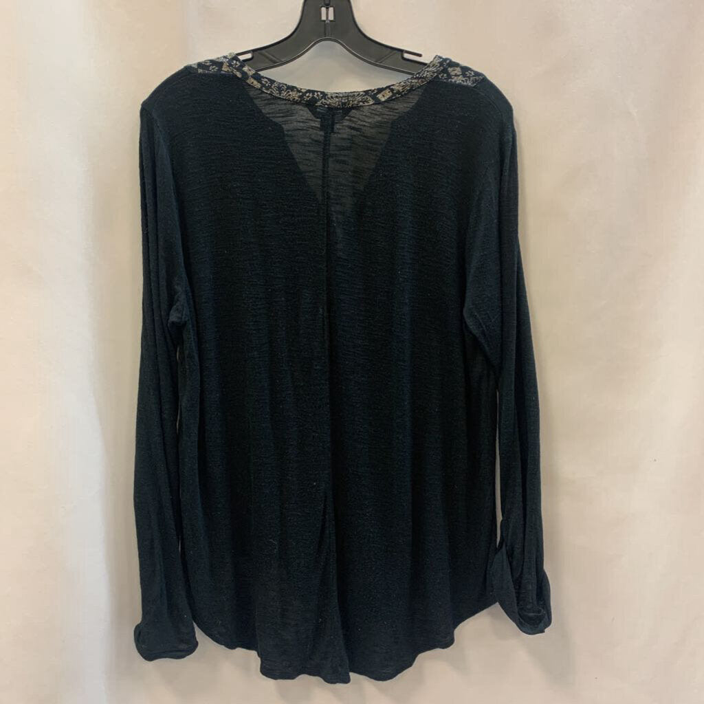 Shirt: Long Sleeve Sheer Geometric