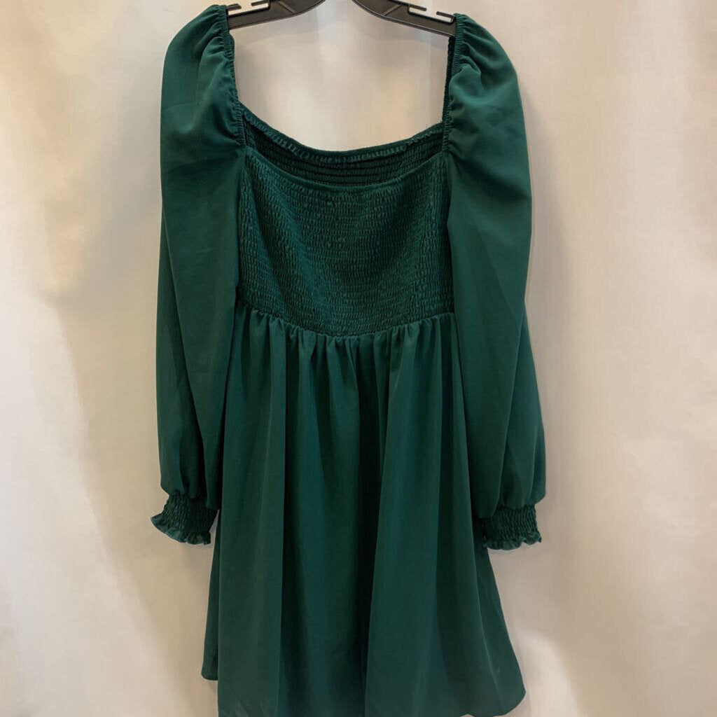 Dress: Smocked Long Sleeve Mid Length