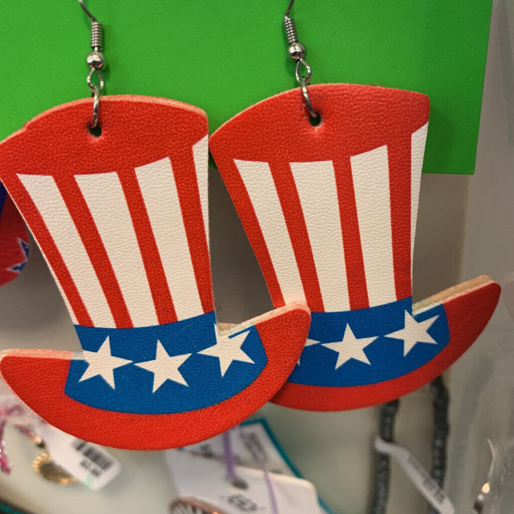 Earrings: Stars and Strips Hat