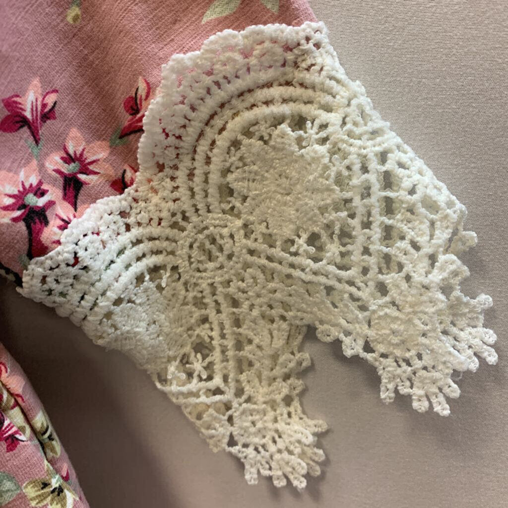 Dress: Long Sleeve Floral and Lace with Buttons