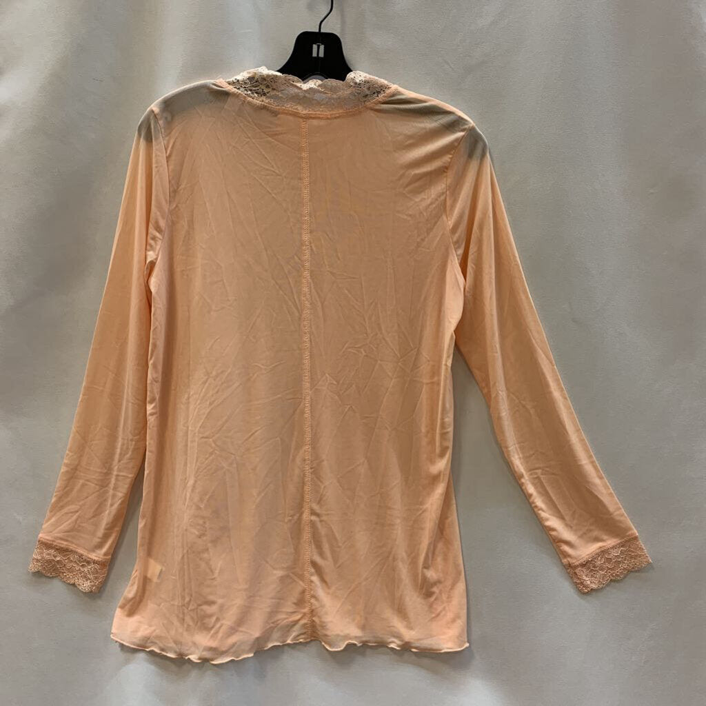 Shirt: Sheer Mesh Lace Long Sleeve
