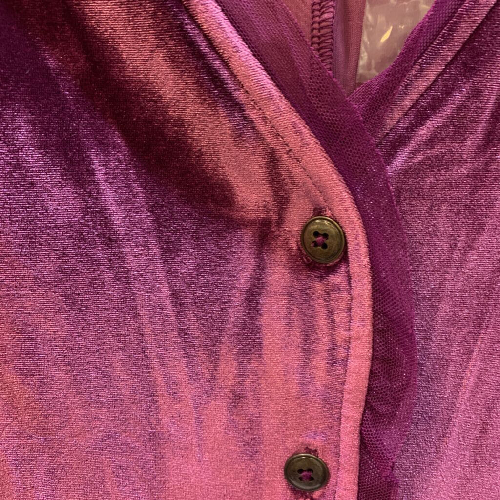 Shirt: Long Sleeve Velvet Mesh Button