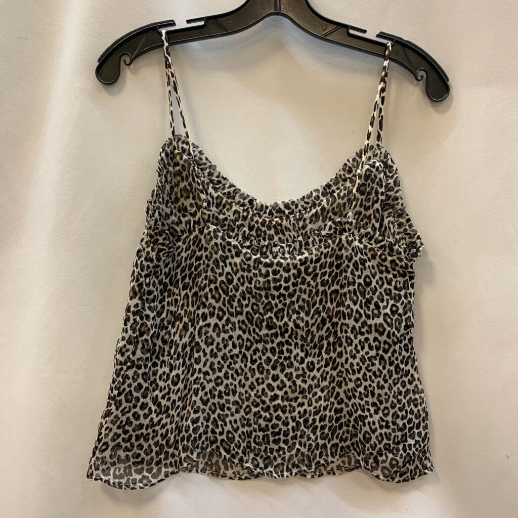 Shirt: Tank Top Leopard Print Sheer