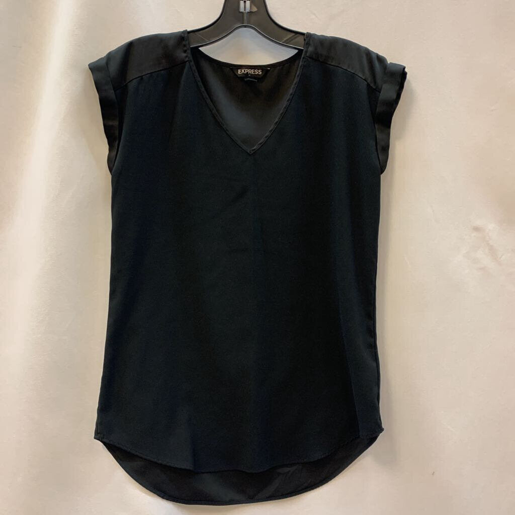Shirt: Cap Sleeve V Neck Blouse