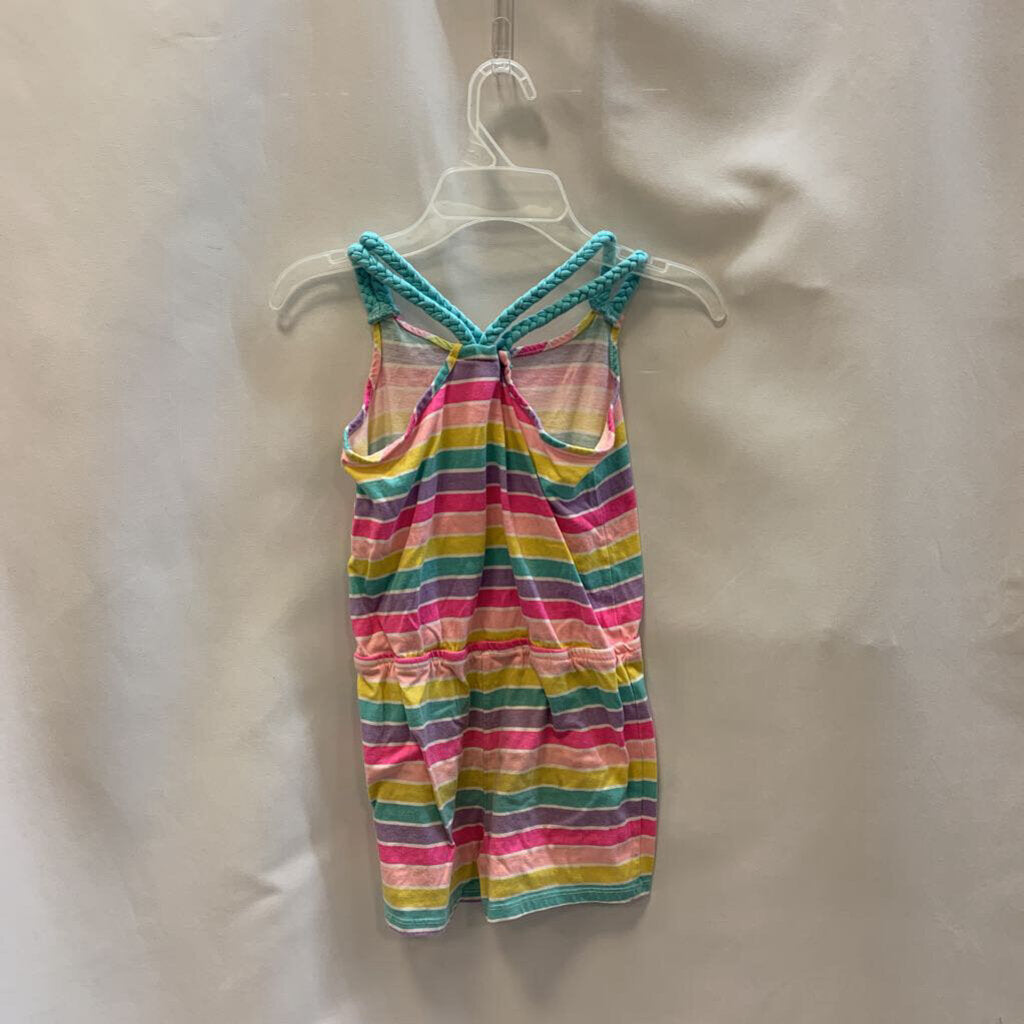 Romper: Rainbow Striped Tank Top