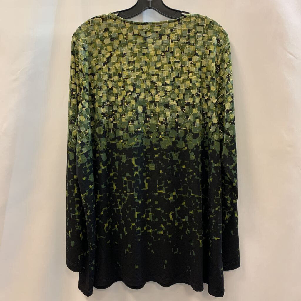 Shirt: Long Sleeve Foil Printed Liquid Knit Long