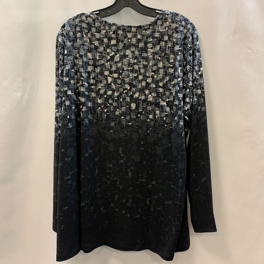 Shirt: Long Sleeve Silver Foil Printed
