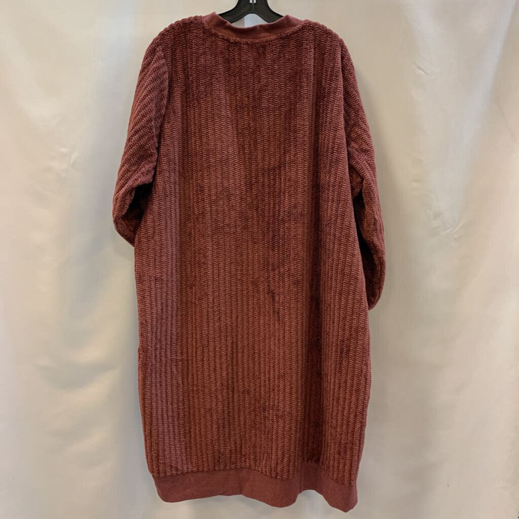 Cardigan: Ribbed Fuzzy Duster