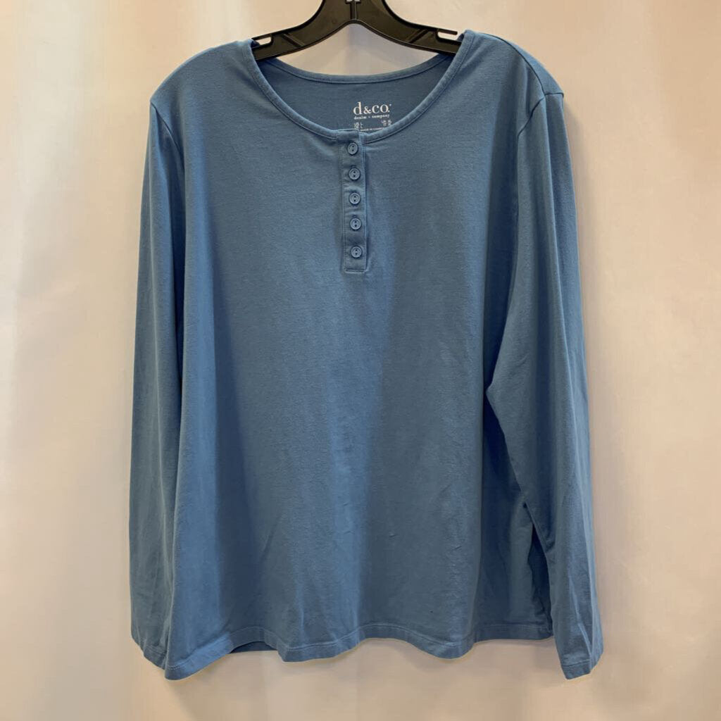 Long Sleeve Shirt: Crew neckline, five-button placket
