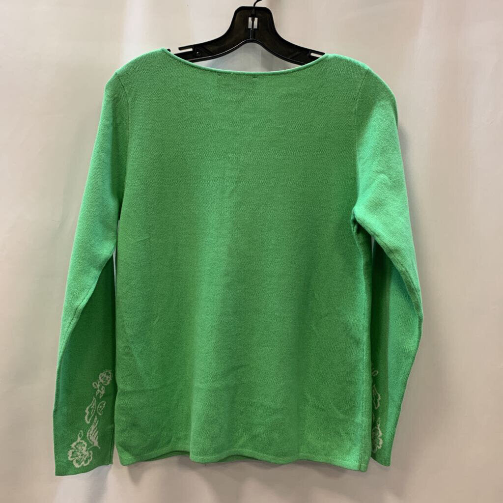Sweater: Split Neck Jacquard