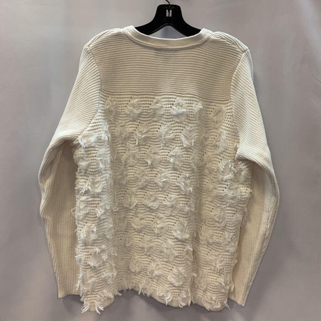 Sweater: Cardigan Knit Fringe Buttons