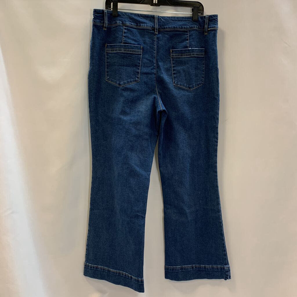 Pants: Denim Wide Hem Boot Cut Petite