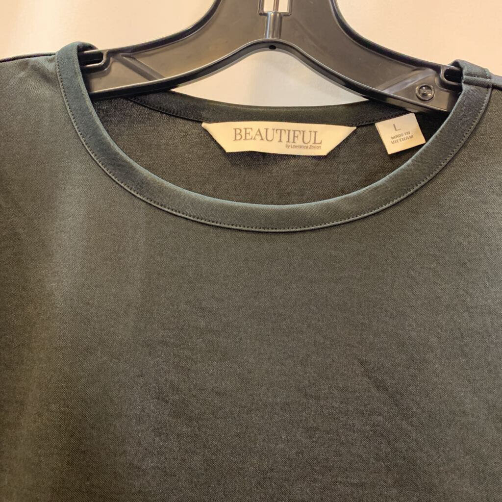 Shirt: Short Sleeve Satin Knit