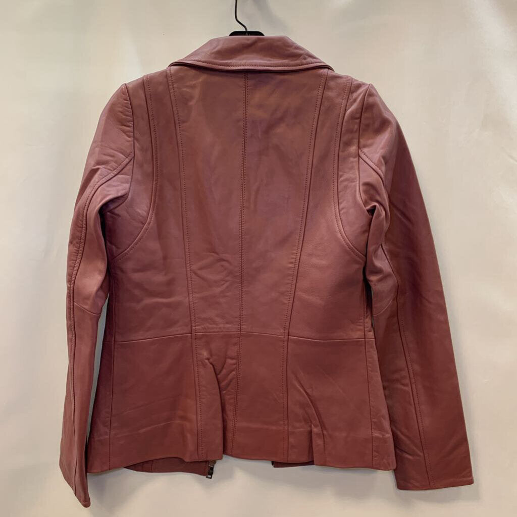 Jacket: Leather Zip Front with Pockets