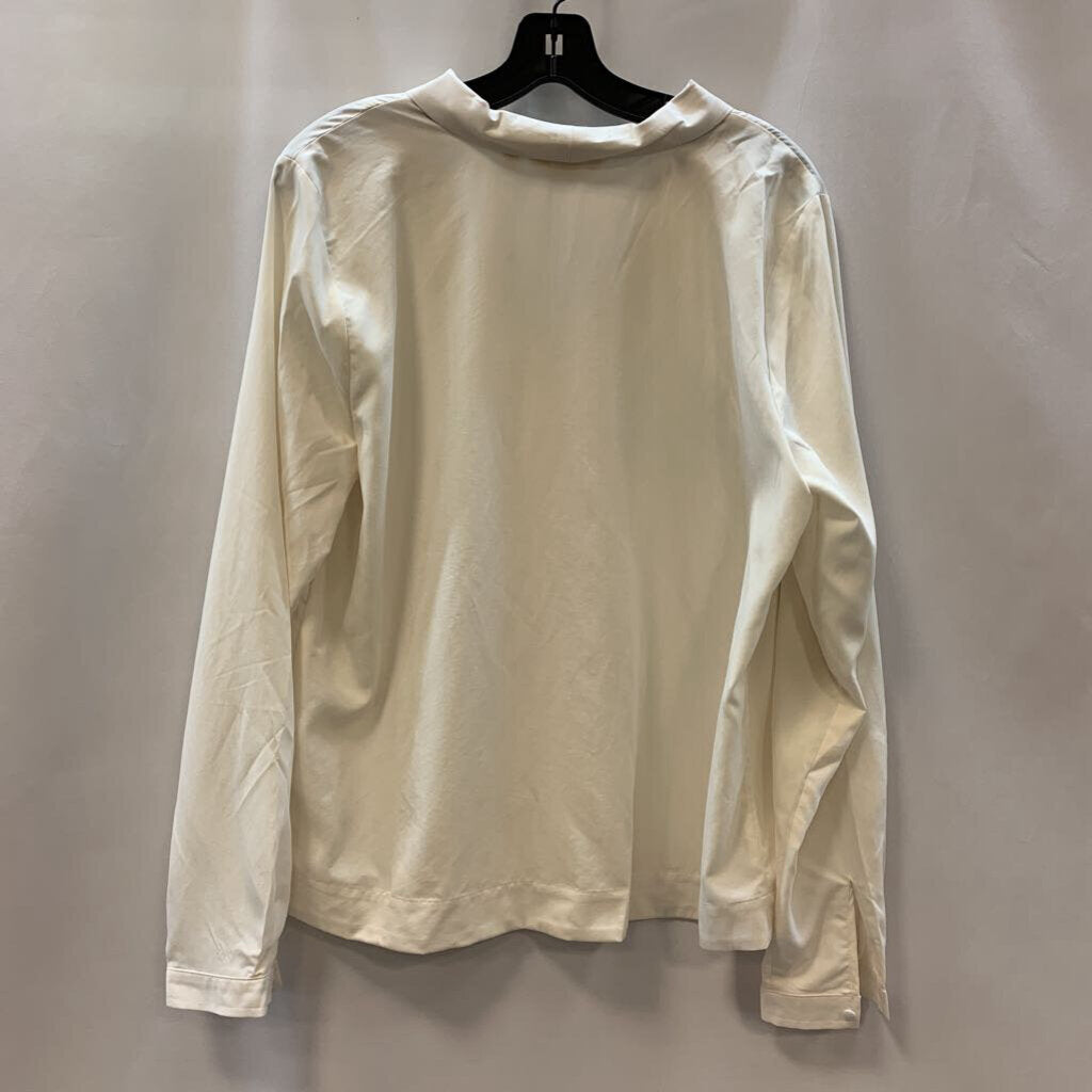 Shirt: Drape Long Sleeve with Notched Collar