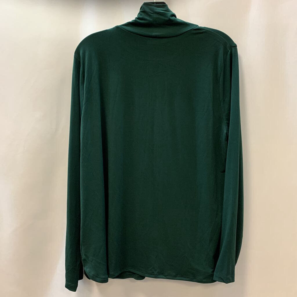 Shirt: Solid Liquid Knit Mock-Neck Long Sleeve