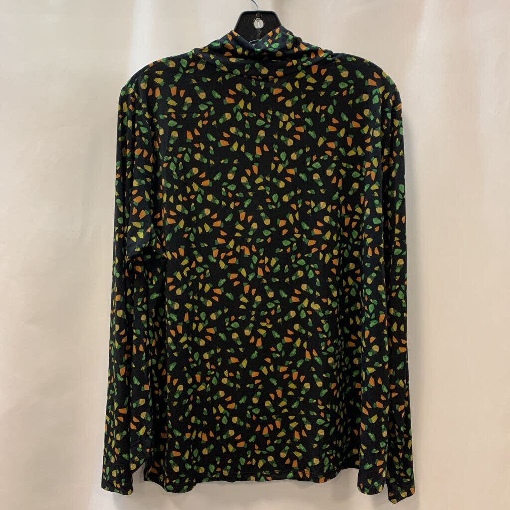 Shirt: Speckled Liquid Knit Mock-Neck