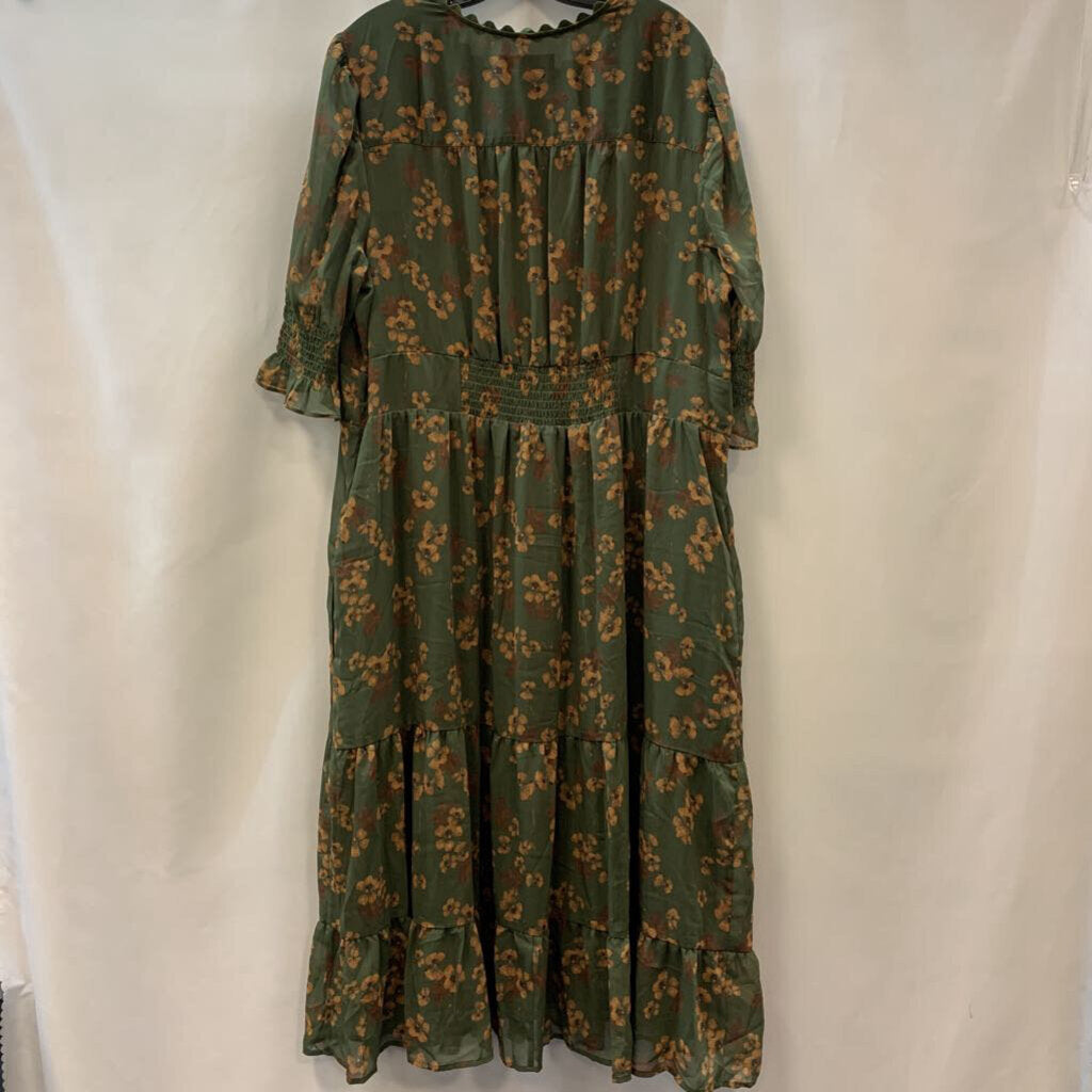 Dress: Printed Tiered Puff Sleeve