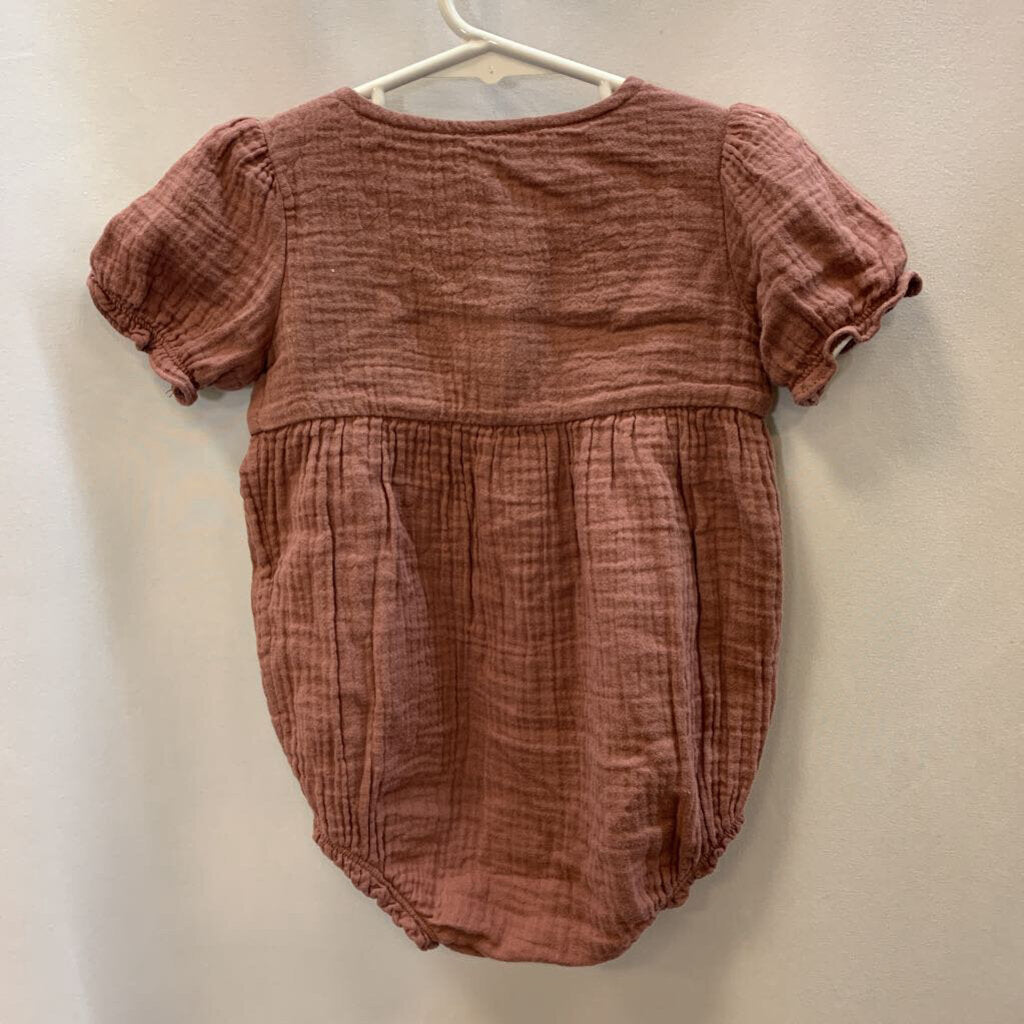 Onesie: Short Sleeve Half Button Linen