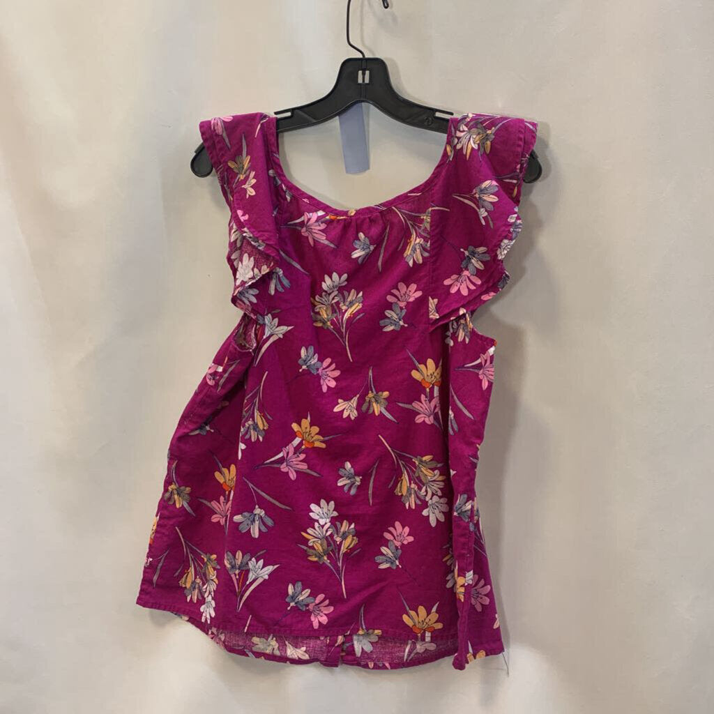Shirt: Floral Ruffle Collar Tank Top