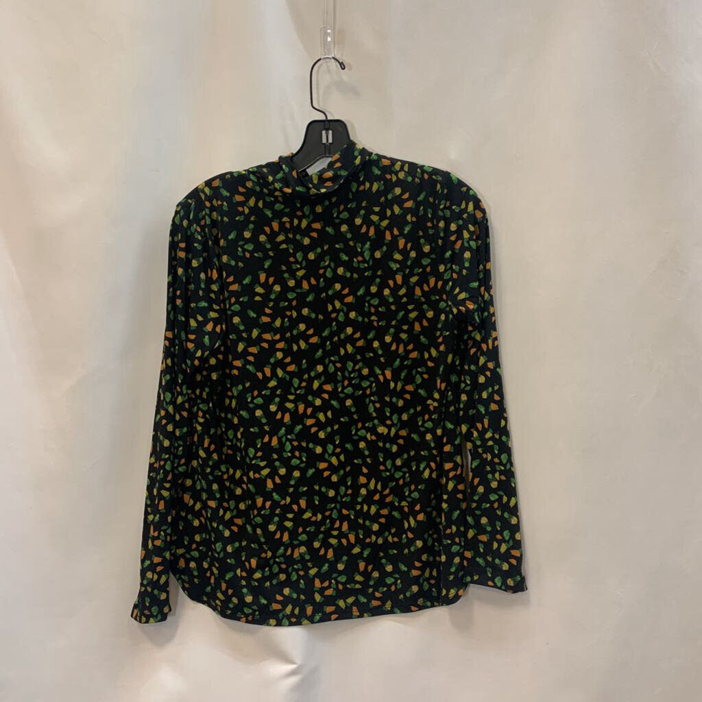 Shirt: Speckled Liquid Knit Mock-Neck