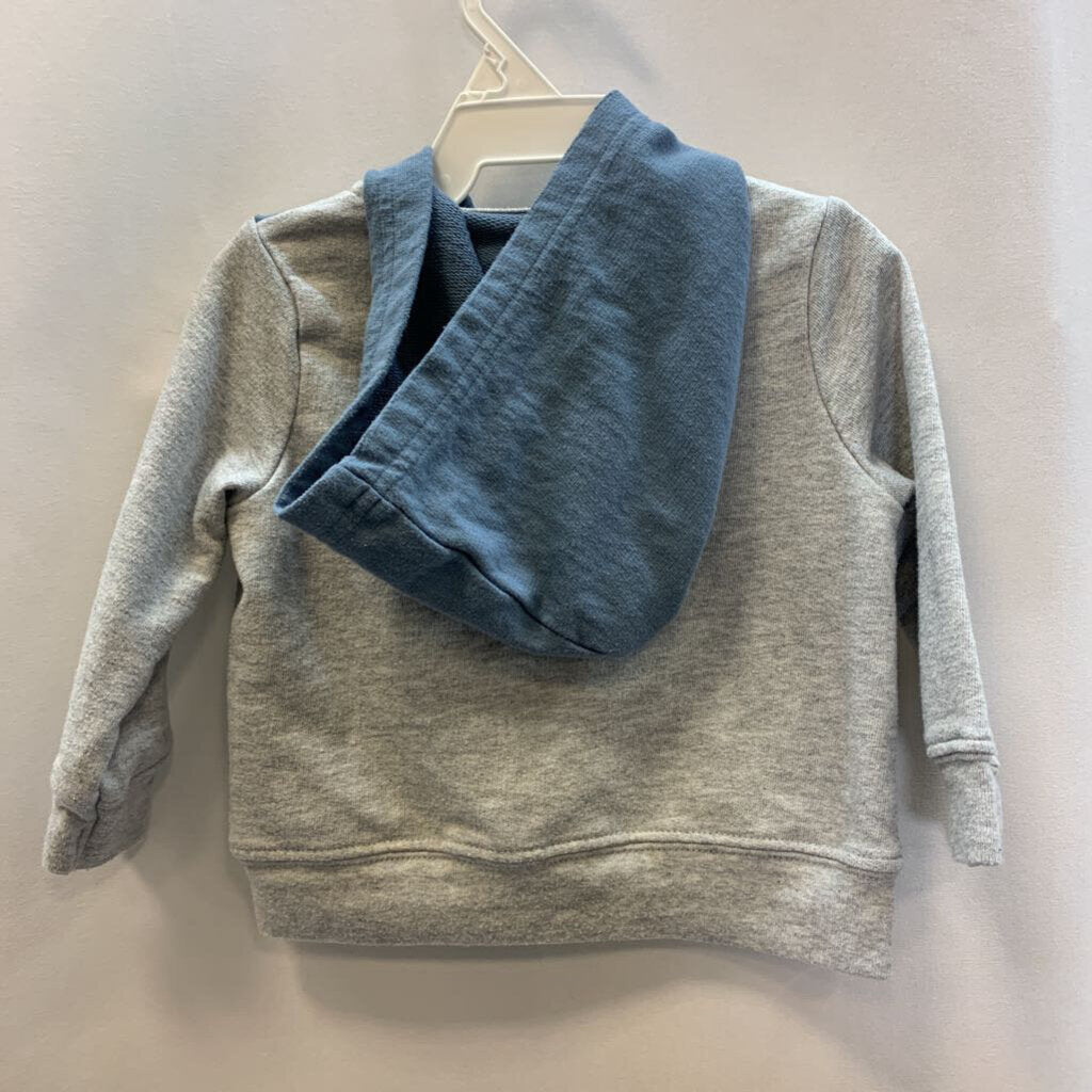 Hoodie: Dual Color Full Zip with Bear