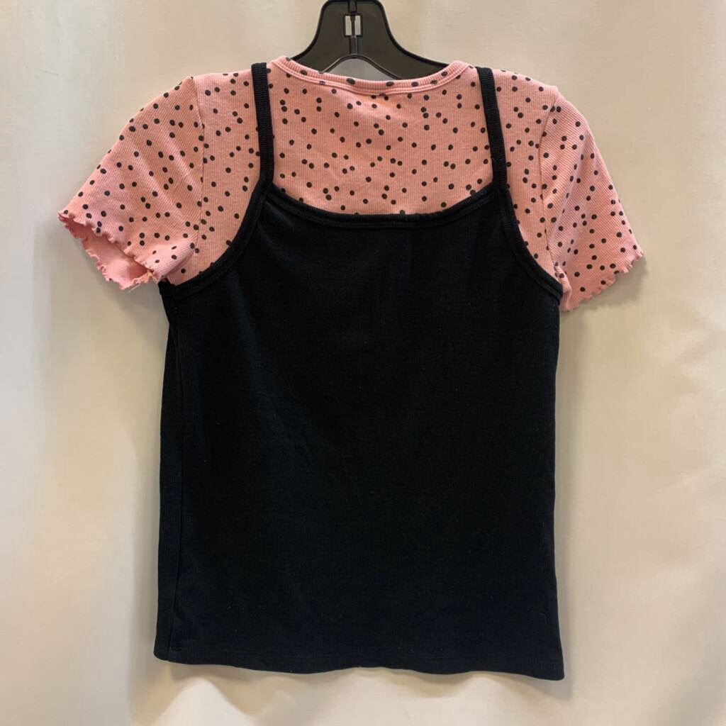 Shirt: Polka Dot with Tank Overlay